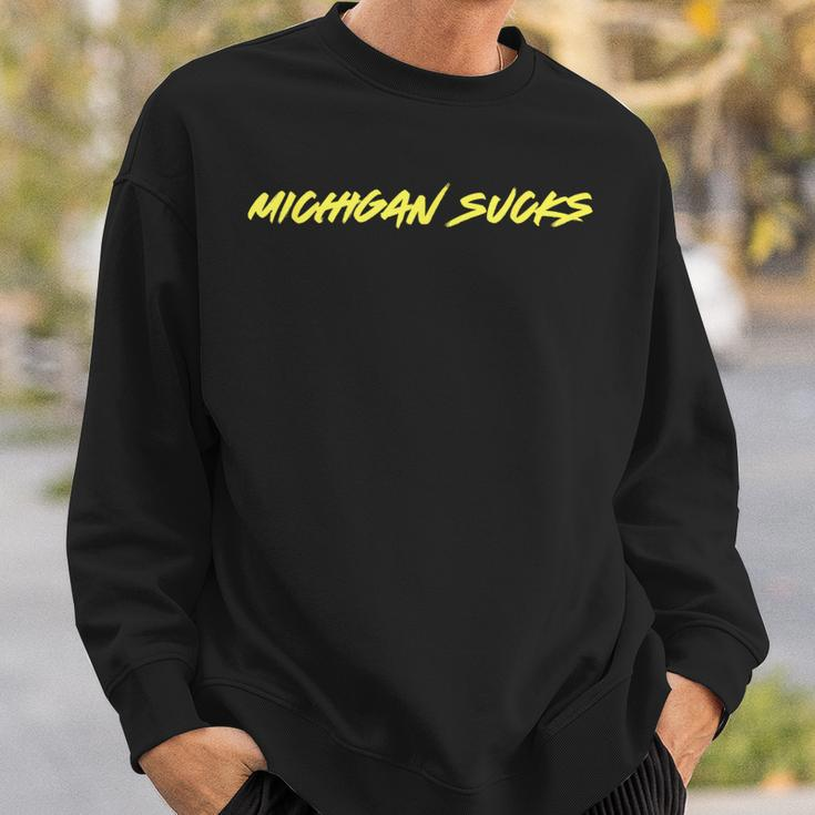 Michigan Sucks Minimalist Hater Sweatshirt Gifts for Him