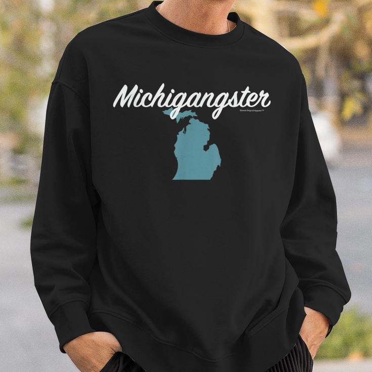 Michigangster Classic Detroit Michigan Mitten Sweatshirt Gifts for Him