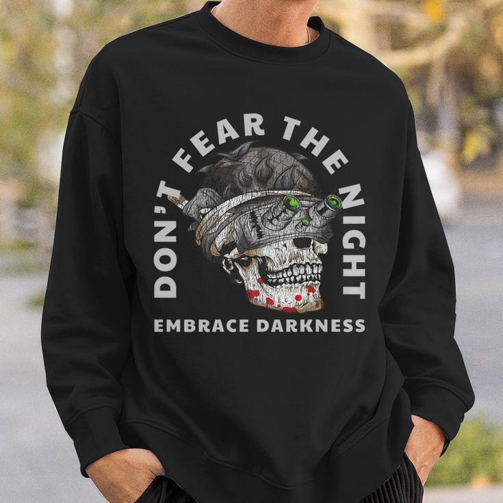 Military Tactical Skull Night Vision Embrace Darkness Sweatshirt Gifts for Him