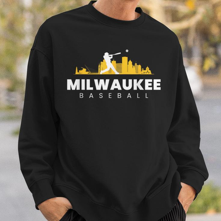 Milwaukee Baseball Vintage Minimalist Retro Baseball Lover Sweatshirt Gifts for Him