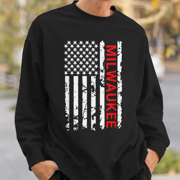 Milwaukee Usa Flag And Sweatshirt Geschenke für Ihn