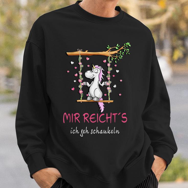 Mir Reicht´S Ich Geh Schaukeln Unicorn Saying Gray Sweatshirt Geschenke für Ihn