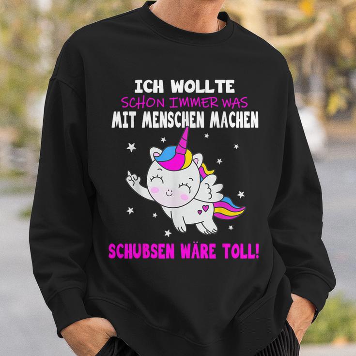 Was Mit Menschen Machen Unicorn Saying Sweatshirt Geschenke für Ihn