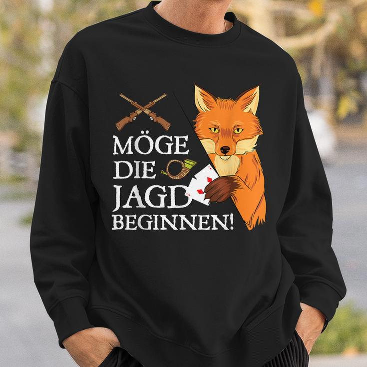 Möge Die Jagd Beginnen Fox Doko Card Game Double Head Sweatshirt Geschenke für Ihn