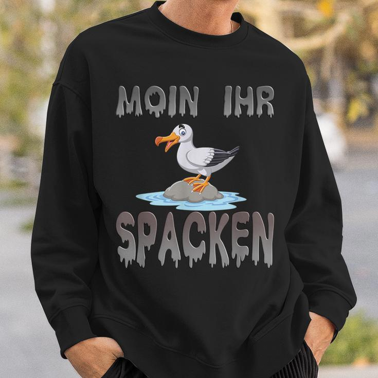 Moin Ihr Spacken Norden Seagull Flat German Slogan Sweatshirt Geschenke für Ihn