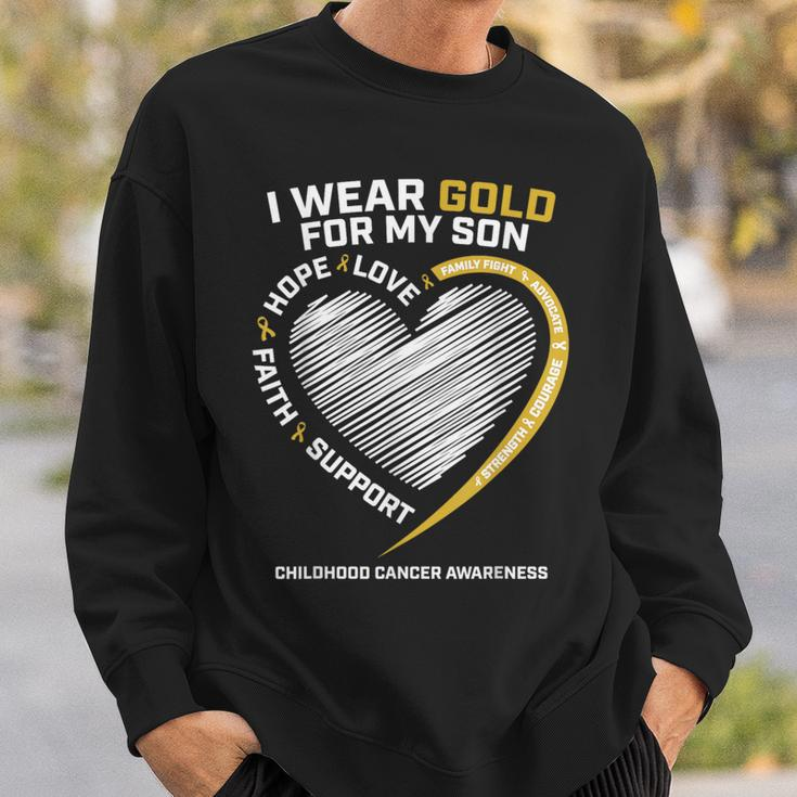 Mom Dad I Wear Gold For My Son Childhood Cancer Awareness Sweatshirt Gifts for Him