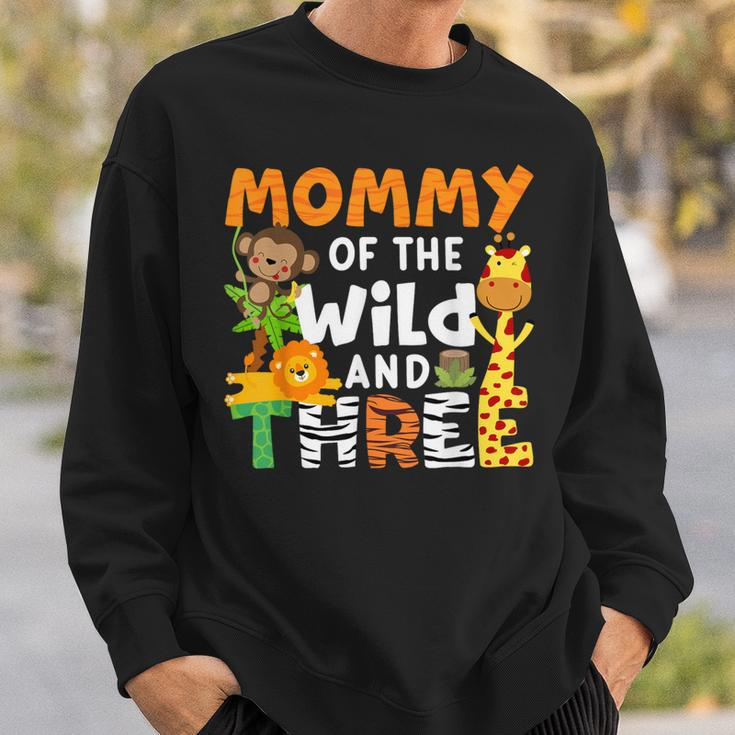Mommy Of The Wild And Three Zoo Birthday Party Safari Theme Sweatshirt Gifts for Him