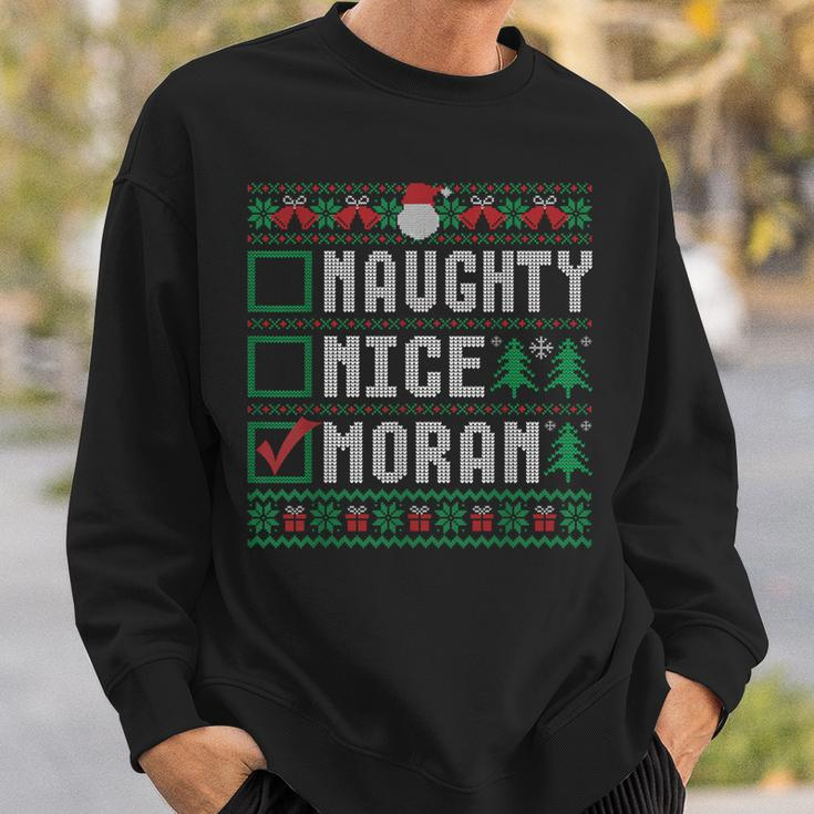 Moran Family Name Xmas Naughty Nice Moran Christmas List Sweatshirt Gifts for Him