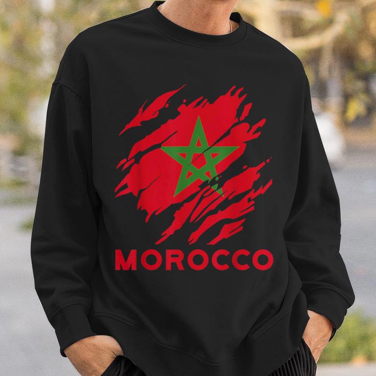 Morocco Flag Vintage Style Retro Morocco Football Mor Sweatshirt Geschenke für Ihn