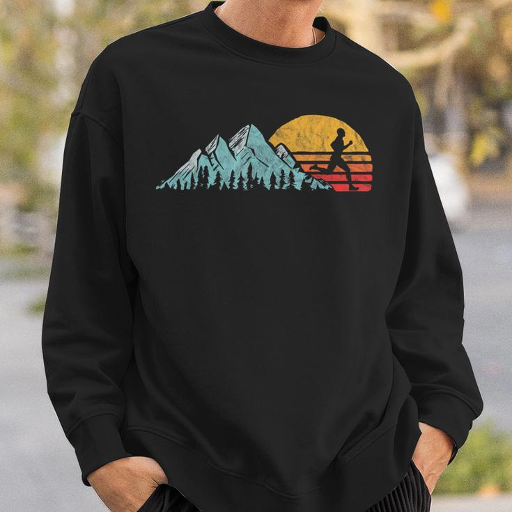 Mountain Runner Retro Style Vintage Running Sweatshirt Gifts for Him