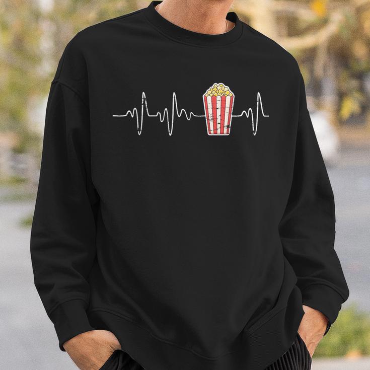 Movie Snack Popcorn Lover Heartbeat Popcorn Sweatshirt Gifts for Him