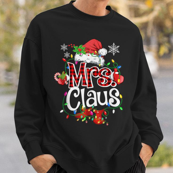 Mr And Mrs Claus Couples Santa Christmas Lights Pajamas Sweatshirt Gifts for Him