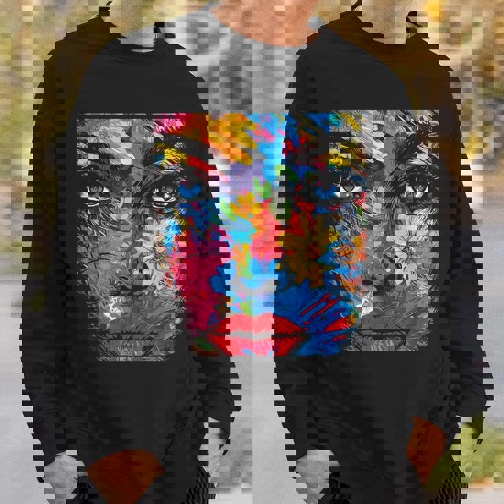 Mujeres Coloridas Flores Abstractas Arte Gráfico Arte Mujeres Camisa de entrenamiento Regalos para él