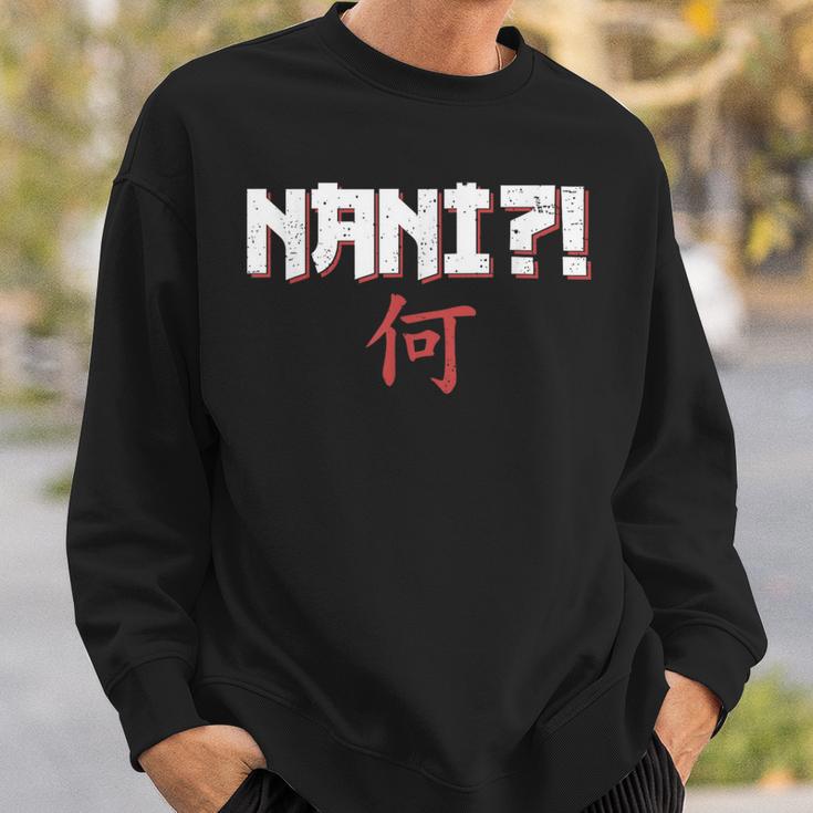 Nani Anime Lover Japanese Character Symbol Distressed Sweatshirt Gifts for Him