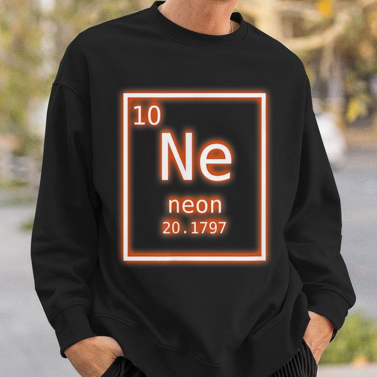 Neon Element Orange Periodic Table Nerd Retro Chemistry Sweatshirt Gifts for Him
