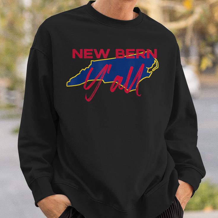 New Bern North Carolina Y'all Nc Pride State Map Cute Sweatshirt Gifts for Him