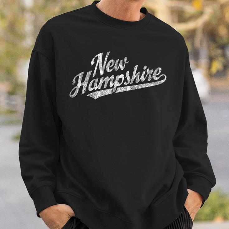 New Hampshire Nh Vintage Sports Script Retro Sweatshirt Gifts for Him