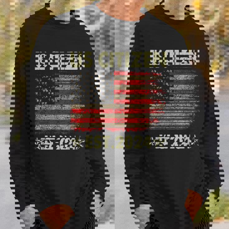 New Us Citizen Est 2024 American Immigrant Citizenship Sweatshirt Gifts for Him