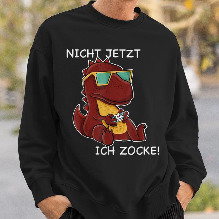 Nicht Jetzt Ich Zocke Cool Gamer Dinosaur Gamer Gaming Sweatshirt Geschenke für Ihn