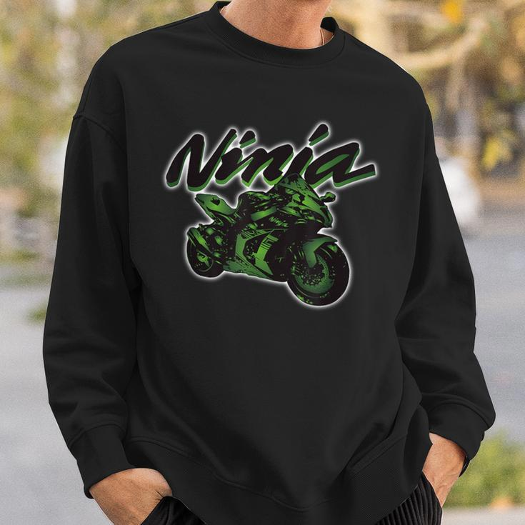 Ninja-Motorrad Sweatshirt in Schwarz, Cooles Design für Biker Geschenke für Ihn