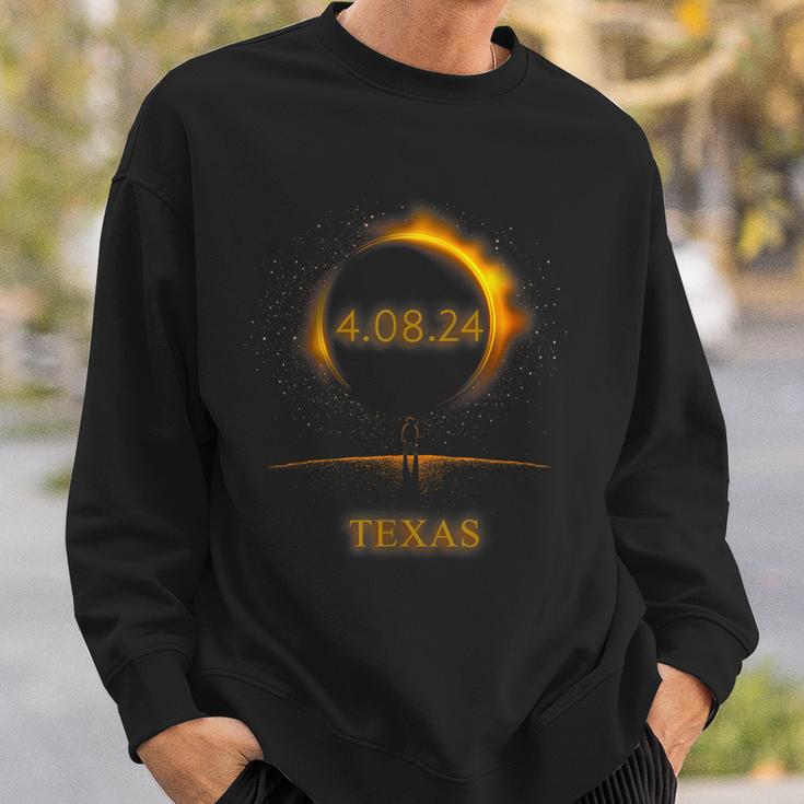 North America Solar Eclipse 40824 Texas Souvenir Sweatshirt Gifts for Him