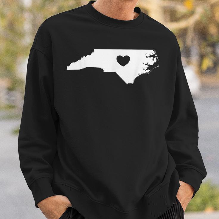 North Carolina Heart State Silhouette Sweatshirt Gifts for Him