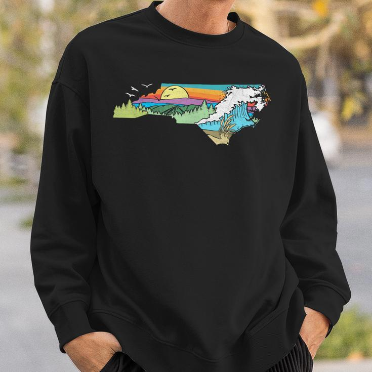 North Carolina Outdoors Retro Nature Lover Graphic Sweatshirt Gifts for Him