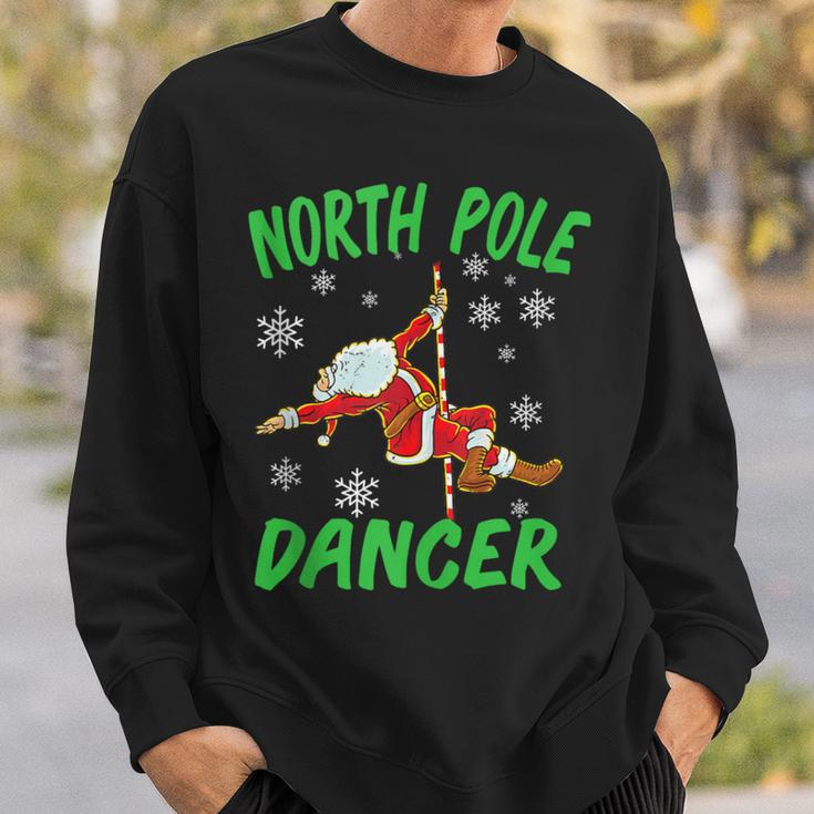 North Pole Dance Santa Claus Pole Dancer Christmas Sweatshirt Gifts for Him