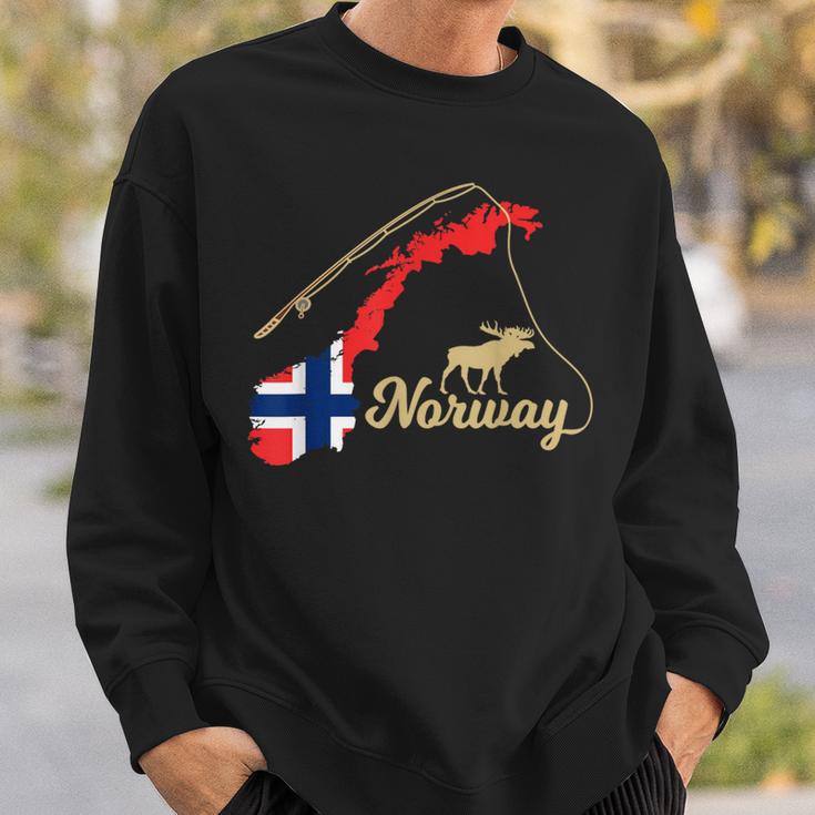 Norway Map Angel Elk Sweatshirt Geschenke für Ihn