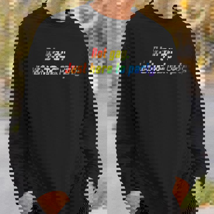 Not Gay Just Here To Party Lgbt Pride Straight Ally Sweatshirt Gifts for Him