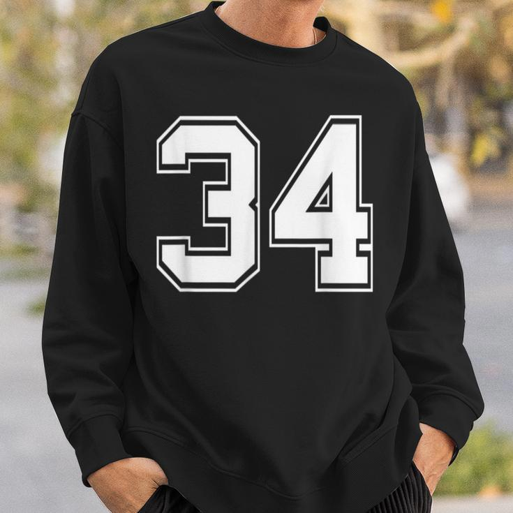 Number 34 Baseball Football Soccer Birthday Sweatshirt Gifts for Him
