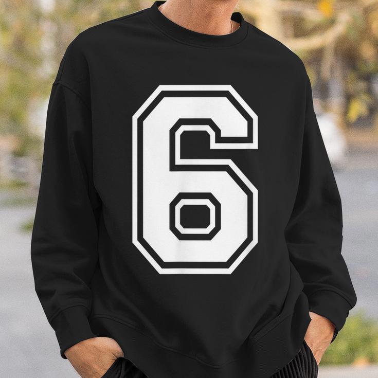 Number 6 Birthday Sports Player Team Numbered Jersey Sweatshirt Gifts for Him