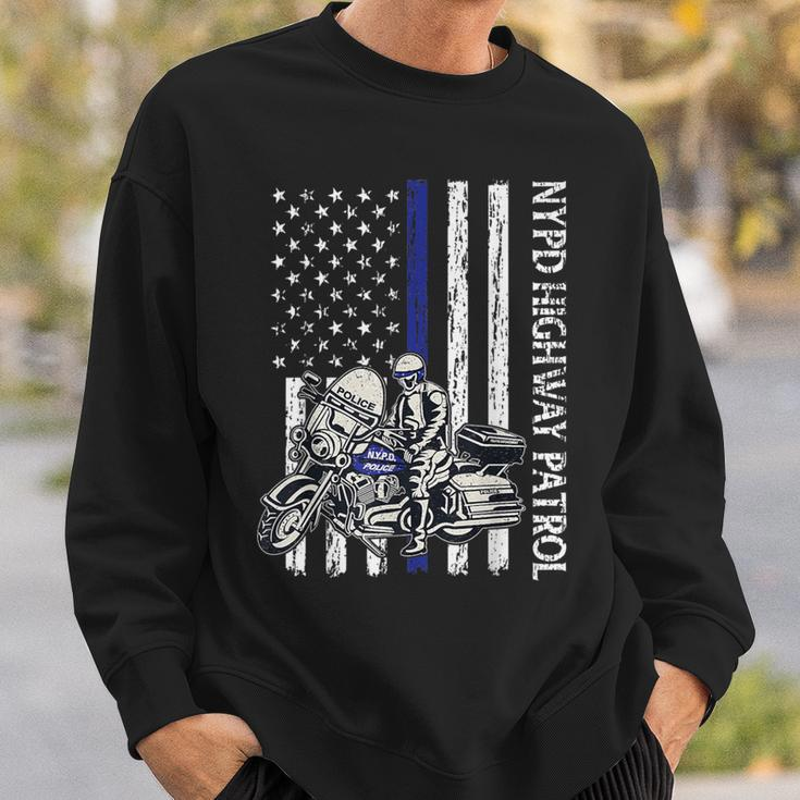 Nypd Highway Patrol Police Officer Law Enforcement Us Flag Sweatshirt Gifts for Him