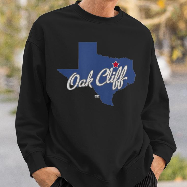 Oak Cliff Texas Tx Map Sweatshirt Gifts for Him