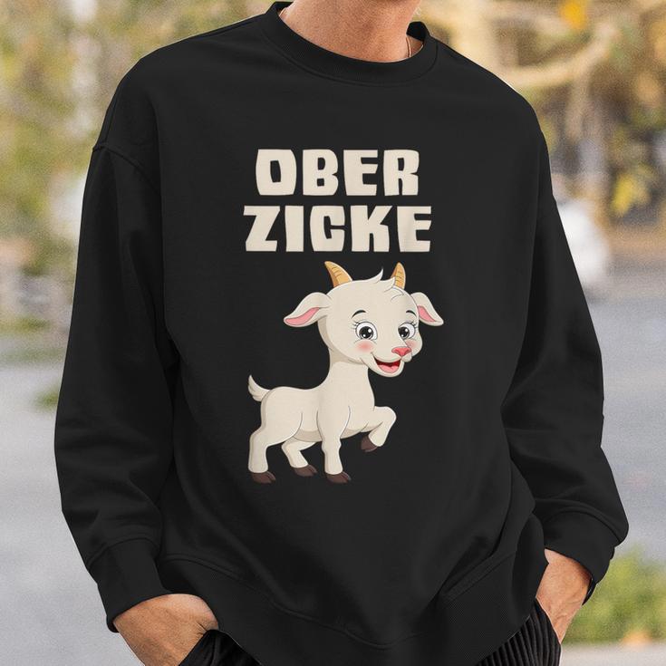 Ober Zicke Sweatshirt lustig, Ziegenmotiv Sweatshirt für Damen Geschenke für Ihn