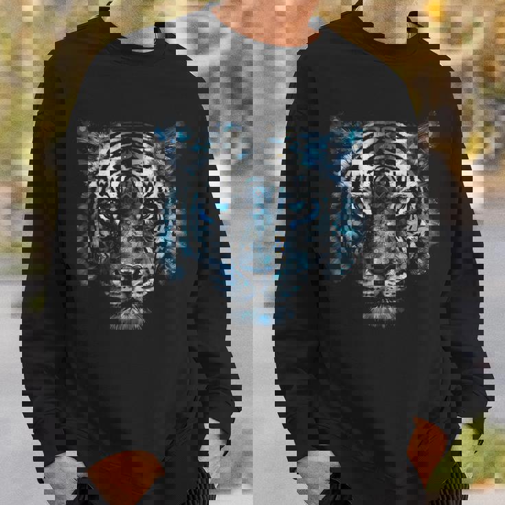 Obra De Arte De Tigre Ojos Azules Arte Animal Tigre Camisa de entrenamiento Regalos para él