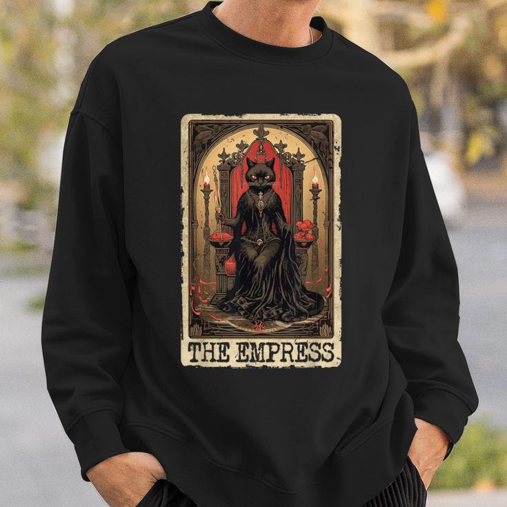 Occult Goth The Empress Tarot Card Black Cat Witchy Vintage Sweatshirt Gifts for Him