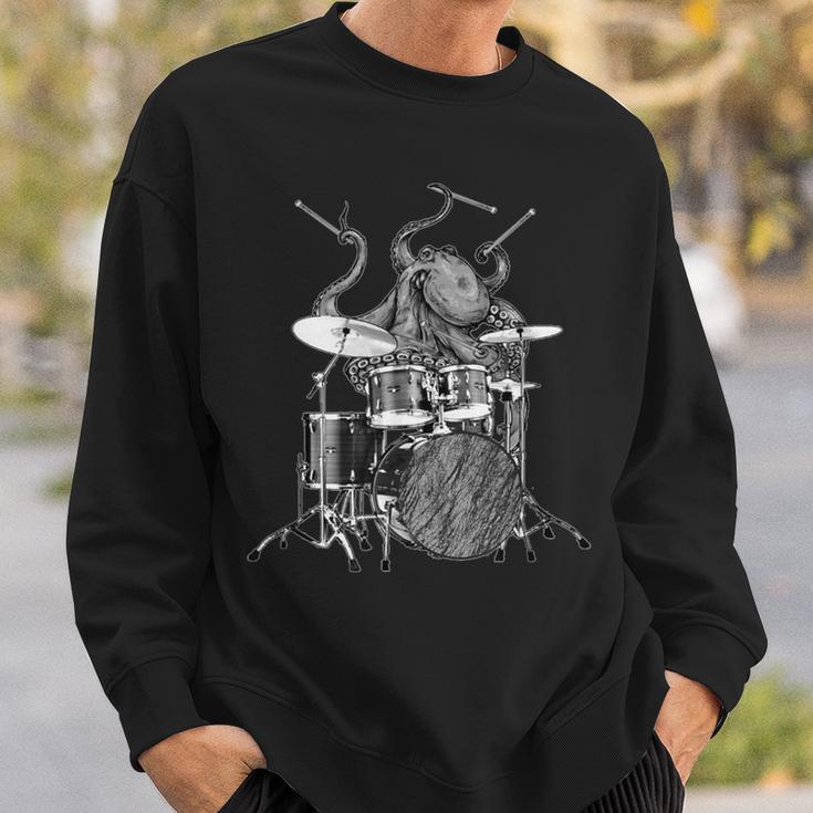 Octopus Playing Drums Drummer Ocean Creature Band Sweatshirt Gifts for Him