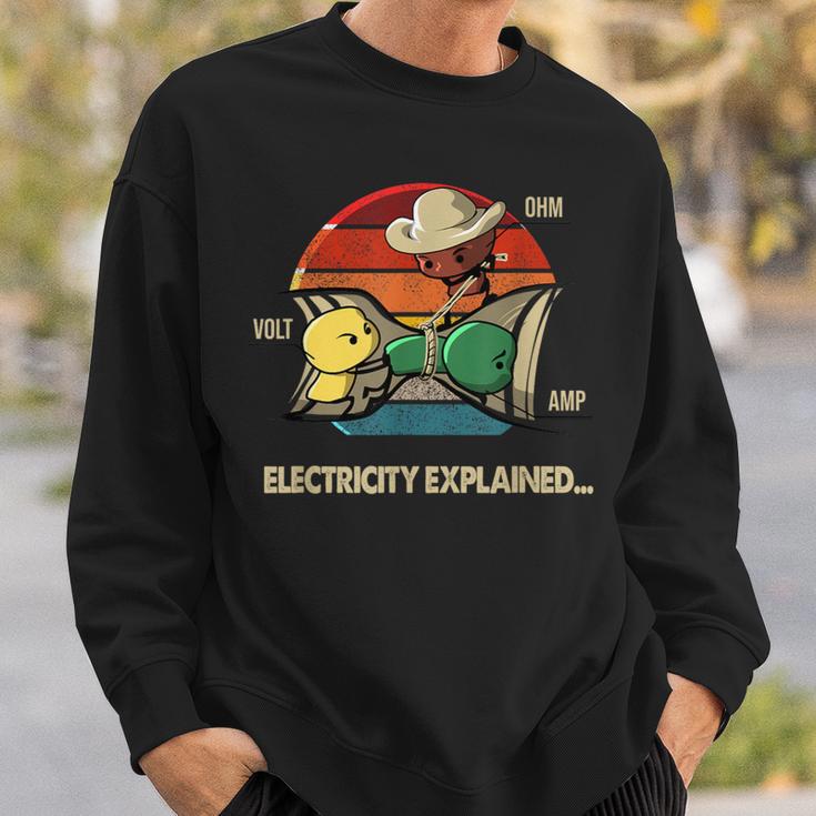 Ohm Volt Amp Electricity Explained Vintage Electrician Nerd Sweatshirt Gifts for Him