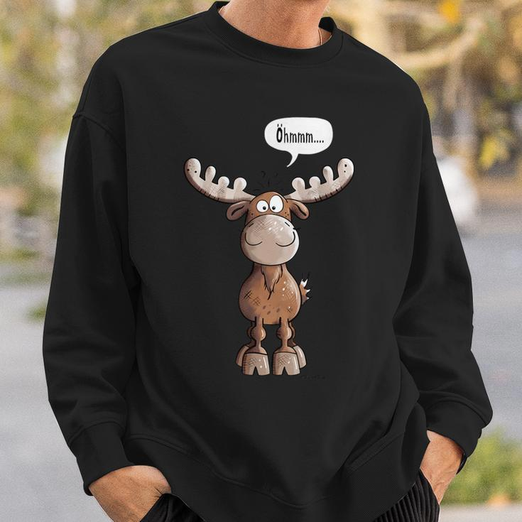 Öhmmm Elk I Deer Reindeer Animal Print Animal Motif Sweatshirt Geschenke für Ihn
