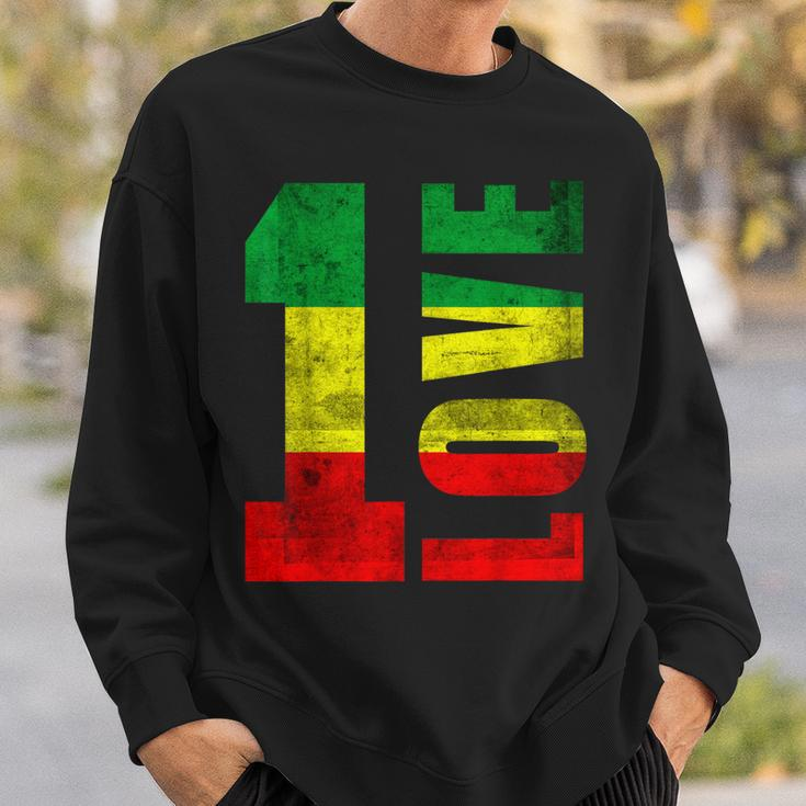 One Love Rasta Reggae Jamaican Pride Positivity Vintage Sweatshirt Gifts for Him