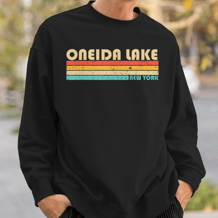 Oneida Lake New York Fishing Camping Summer Sweatshirt Gifts for Him