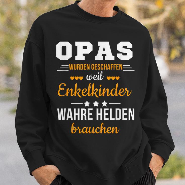 Opas Weil Enkelkinder Wahre Helden Brauchen Großfather Sweatshirt Geschenke für Ihn