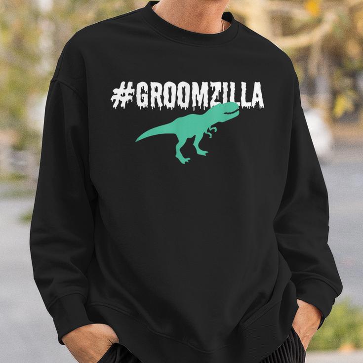 The Original Groomzilla Bachelor Groom Dinosaur Sweatshirt Gifts for Him