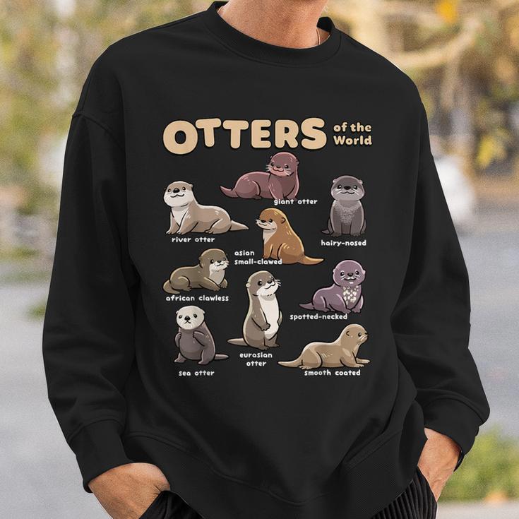 Otter Sea Animals Of The World Chibi Otter Lover Educational Sweatshirt Otter Sea Animals Of The World Chibi Otter Lover Educational Sweatshirt