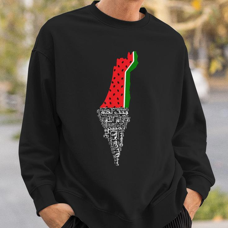 Palestine Map Watermelon Sweatshirt Geschenke für Ihn