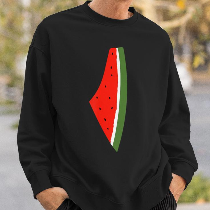 Palestine Watermelon Watermelon Palestine Map Sweatshirt Gifts for Him