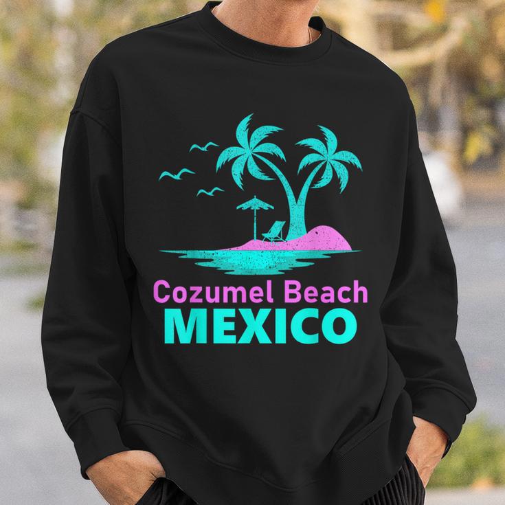 Palm Tree Sunset Summer Vacation Mexico Cozumel Beach Sweatshirt Gifts for Him