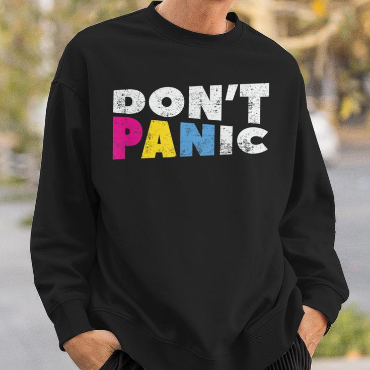 Pan Pride Lgbtq Dont Panic Pansexual Subtle Pride Flag Sweatshirt Gifts for Him