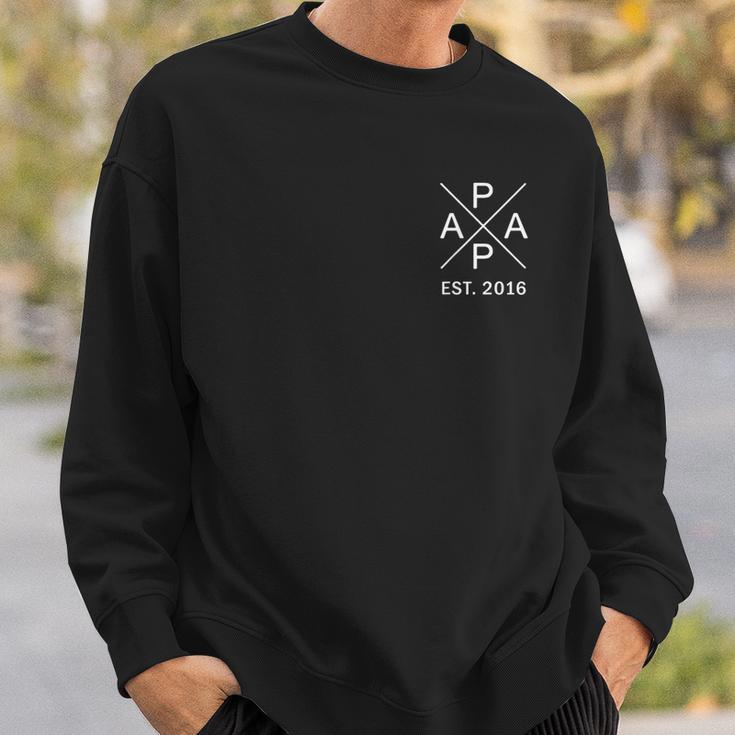 Papa Est 2016Atertag Opa Jubiläum Herren Sweatshirt Geschenke für Ihn